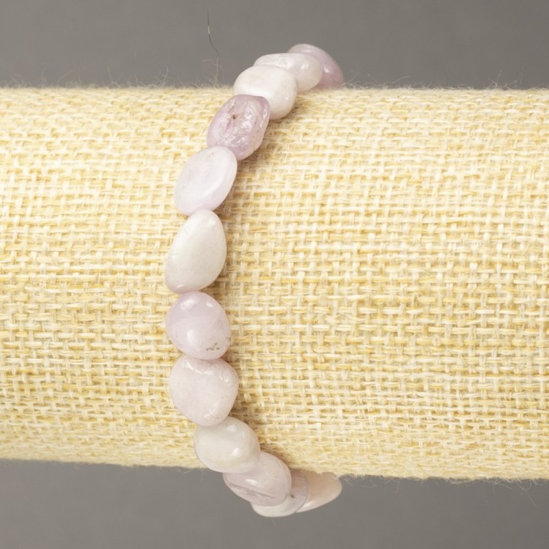 Elastic Kunzite Bead Bracelet, Faceted, Diameter 8x11mm+