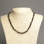 Brown Agate Beaded Necklace, Faceted Beads, 6 mm diameter, 45 cm length +/-