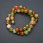 Beads of Brazilian Agate on Thread, Smooth Round Beads, 10 mm Diameter, 38 cm Length