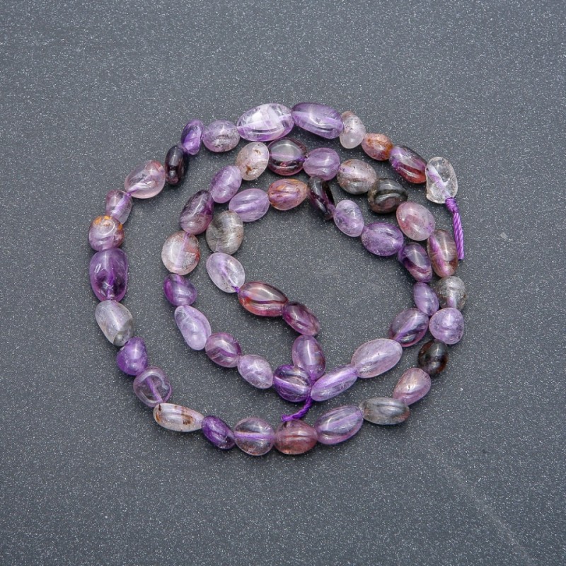 Natural amethyst beads on thread, faceted, diameter 7×5 mm, length 40 cm +