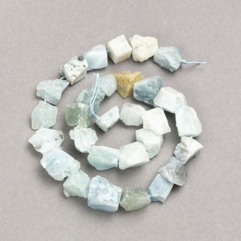 Unpolished Larimar Bead Strand, galtyvka shape, diameter 16x12 mm, length 41 cm