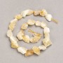 Raw Citrine Beads on Thread, Faceted 16x12 mm, 41 cm Length