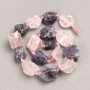 Beads of rough stone Assortment Amethyst + Pink Quartz, thread-ready gal'tivka, diameter 20×25 (±) mm, length 42 cm