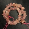 Unpolished Strawberry Quartz Beads on a Thread with a Crimp Bead, Diameter 10x18 mm, Length 42 cm+