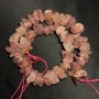 Unpolished Strawberry Quartz Beads on a Thread with a Crimp Bead, Diameter 10x18 mm, Length 42 cm+