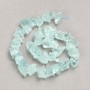 Beads on thread - Blue quartz beads, tinted, tumbled, 13x10 mm, 41 cm long