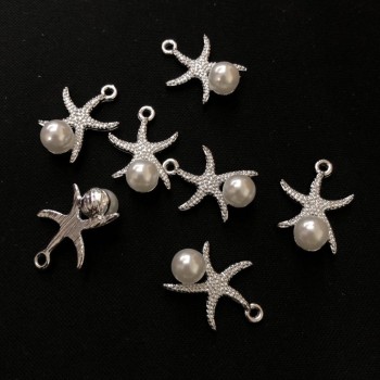 Pendant findings 'Sea Star' silvery metal, diameter 16 mm, L2 mm dvit. -ya, 5 mm fac. 7 pcs