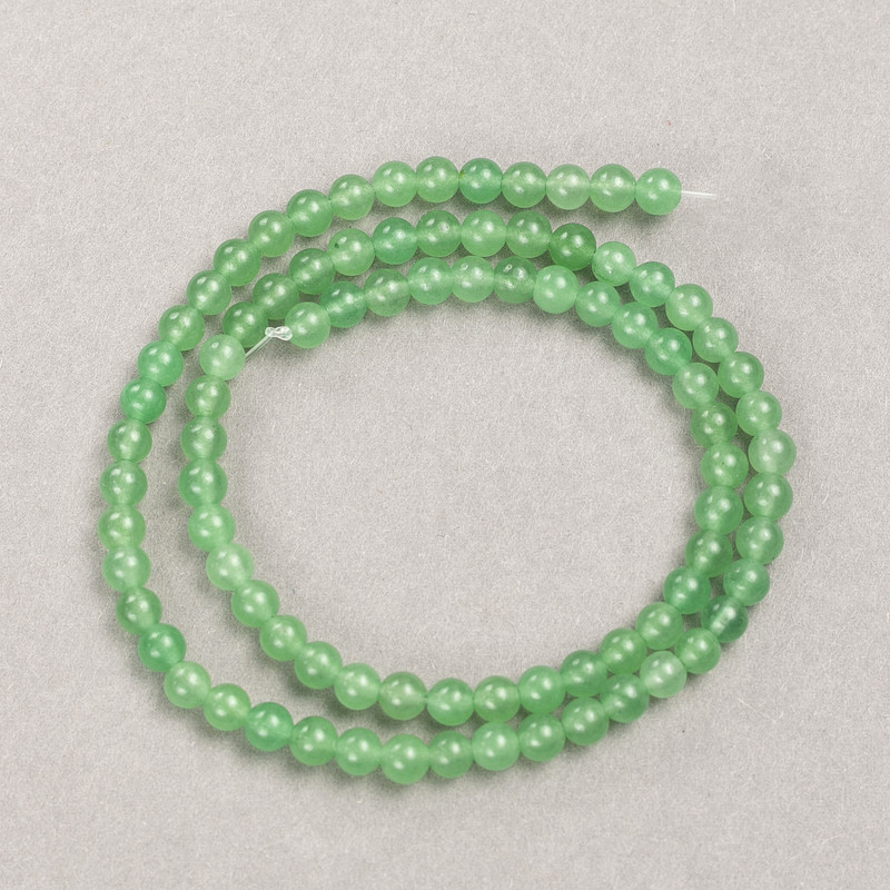 Nephrite Beads on Thread (Pressed) Smooth Ball, Diameter 4.5 mm + -, Length 39 cm +