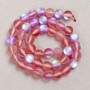 Beads on a thread Opal glass smooth ball red matte, diameter 8 mm + -, length 39 cm +