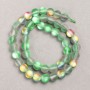 Beads on thread Opal glass gray-green matte smooth round beads, 8 mm diameter, 39 cm length