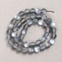 Beads on thread Opal glass smooth ball gray matte, diameter 8mm + -, length 39cm +