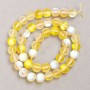 Beads on a thread Opal glass smooth ball yellow + transparent matte, diameter 8mm + -, length 39cm +