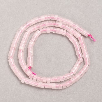 Beads on thread natural stone Pink Quartz Rondelle, diameter 4×2.5 mm, length 38 cm +