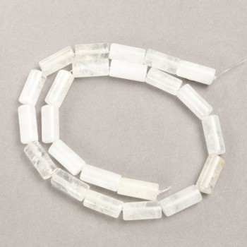 Beads on a thread, natural stone Mountain Crystal cylinder, diameter 8x17 mm, length 39 cm