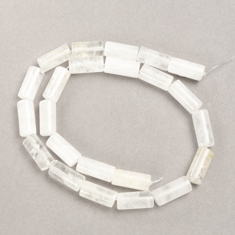 Beads on a thread, natural stone Mountain Crystal cylinder, diameter 8x17 mm, length 39 cm