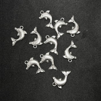Findings Pendant Dolphin 34×15mm packaging 20g +/- 10 pcs