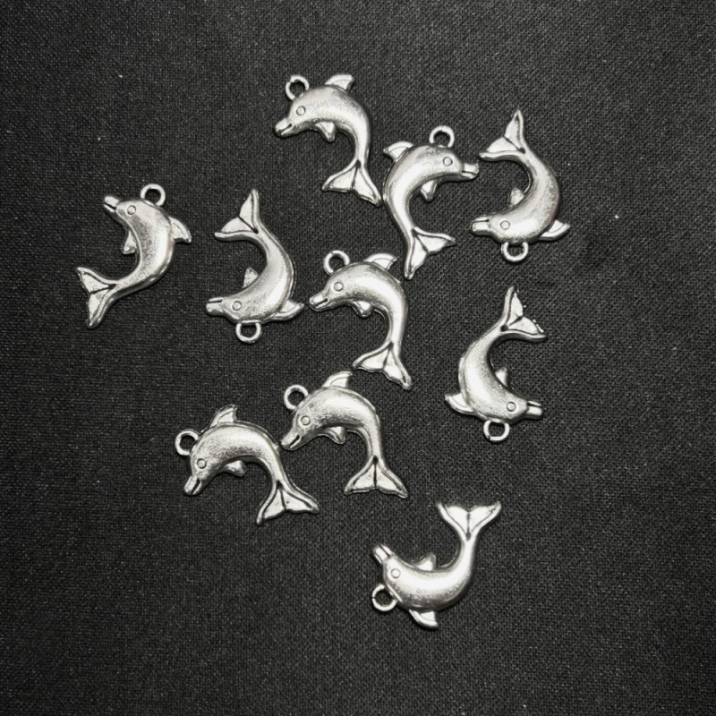 Findings Pendant Dolphin 34×15mm packaging 20g +/- 10 pcs