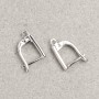 Earring posts in silver-colored metal 14x2.5 mm - pair