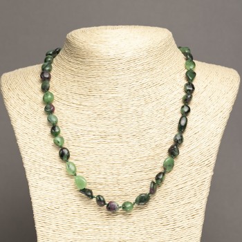 Natural Zoisite Bead Necklace, Tumbled, Diameter 10x8 mm, Length 45 cm+