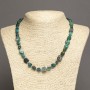 Necklace made of natural Chrysocolla stone, tumbled, bead diameter 8x9 mm, length 45 cm