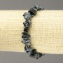 Elastic bracelet with natural Snowy Obsidian 'Apache Tears' chips, diameter 6-8mm+