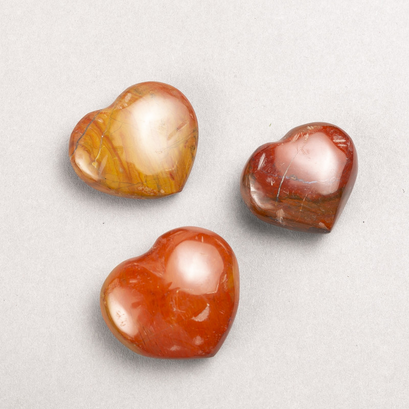 (per 100 g.) Souvenir Heart from Red Jasper assorted sizes 35x40 mm+