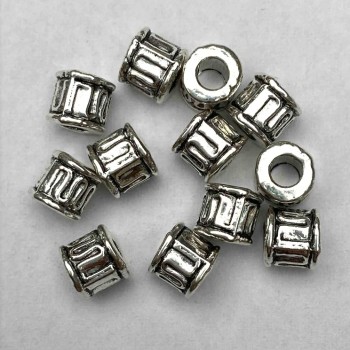 Bead-insert findings, metal color 'silver', 5×4.5 mm, pack of 16