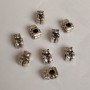 Bead Findings 'Mouse', diameter 14×8 mm, inner diameter about 5 mm, silver-tone metal (pack of 9 pcs)