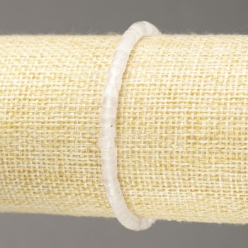 Elastic bracelet with natural pink quartz rondelle beads, diameter 4×2.5 mm, length 18 cm