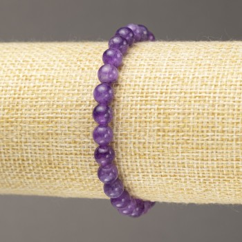 Lepidolite Bracelet (imit.) smooth beads, diameter 6 mm ± (stretch)