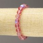 Elastic bracelet with opal glass, smooth red matte beads, diameter 8 mm, length 18 cm