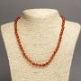Carnelian Necklace, Smooth Beads, 6 mm Diameter, 45 cm Length
