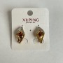 Xuping Earrings with Red Stone and White Rhinestones, 20x10mm Rhodium, 18k Gold Plating
