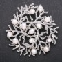 Pearl Brooch 'Teren' White Silver 60 mm