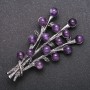 Brooch 'Willow Bouquet' 67x37 cm Amethyst color 'Dark Silver'