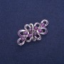 Brooch with Amethyst and Purple Enamel, Silver-Tone Metal 30×57mm