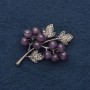 Brooch 'Amethyst Berries' 5x4 cm Gray Metal