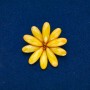 Brooch 'Flower' yellow and gray metal 48mm +