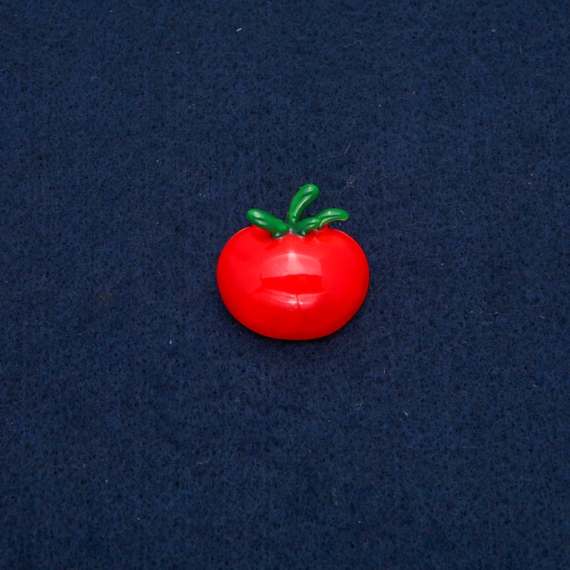 Tomato brooch-pendant, gold-toned metal 25x28mm +