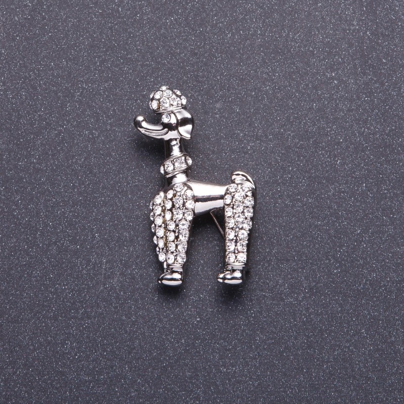 Brooch 'Royal Poodle' in silver-colored metal 4x2.5 cm