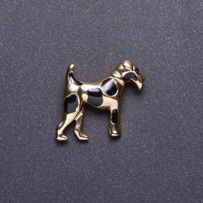 Terrier Brooch in Gold, 3.5×3 cm