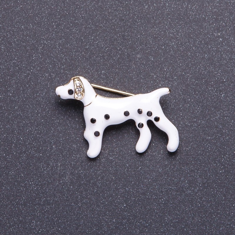 Dalmatian Brooch Gold Tone 3.5×2 cm