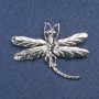 Dragonfly Brooch in Silver Metal 75×55 mm +