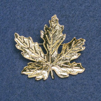 Brooch Maple Leaf Golden Metal 42×47 mm +