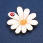 Brooch Daisy Amber (imit.) gold-toned metal and enamel 50x54 mm +