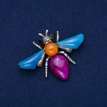 Brooch Butterfly silver-tone metal 47x62 mm +
