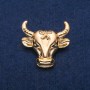 Bull Head Brooch in Golden Metal 34×35 mm