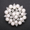 Pearl Brooch 'Flower' color 'White Silver' 55mm