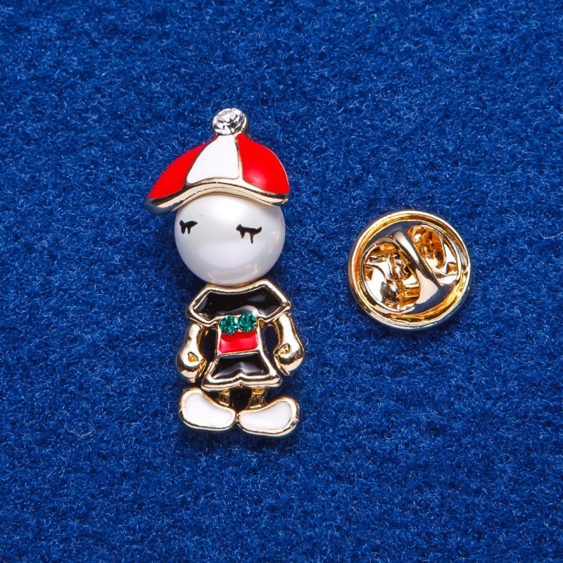 Gold-tone screw-back brooch 'Boy' 2.8 × 1.3 cm