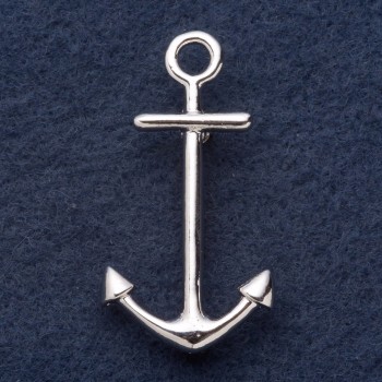 Brooch 'Anchor' 5 x 2.5 cm gray metal